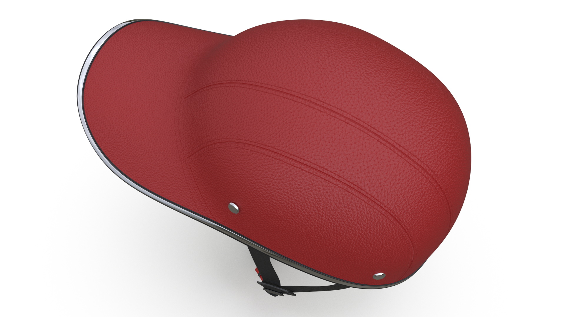 3D model Safety Bike Helmet Red Leather