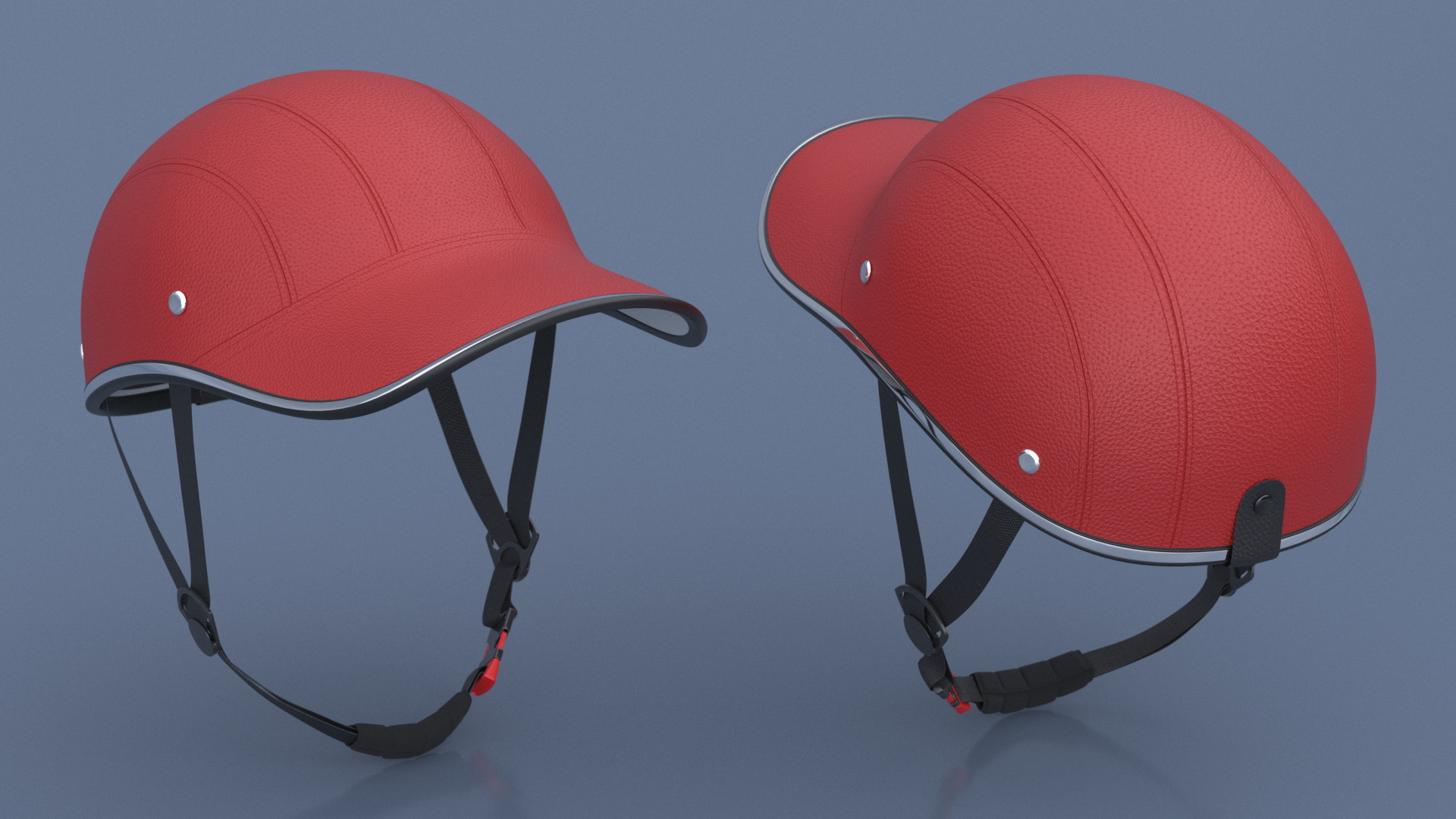 3D model Safety Bike Helmet Red Leather