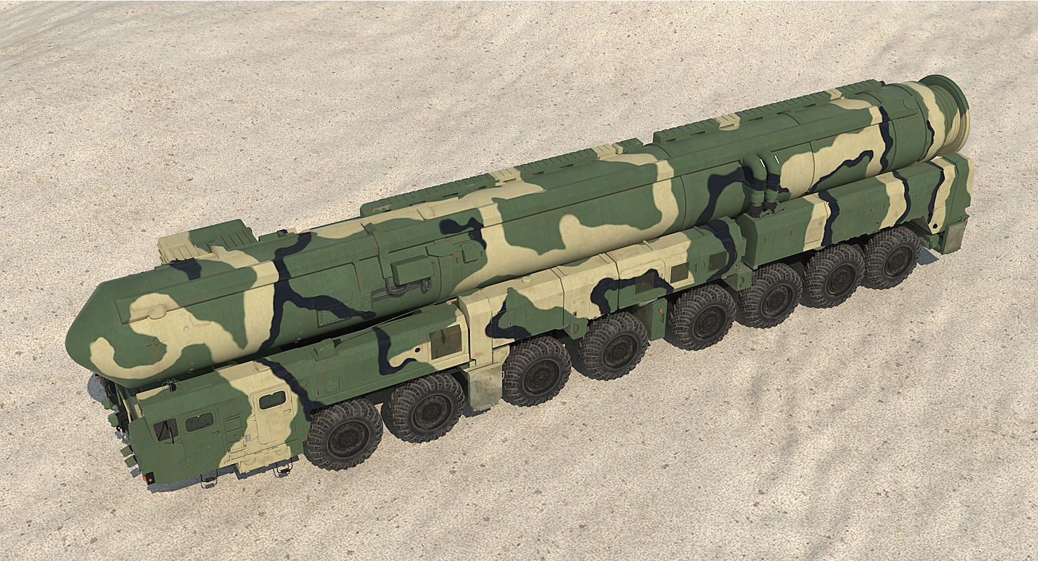 3D Transporter Erector Launcher with RT 2PM Topol M Ballistic Missile