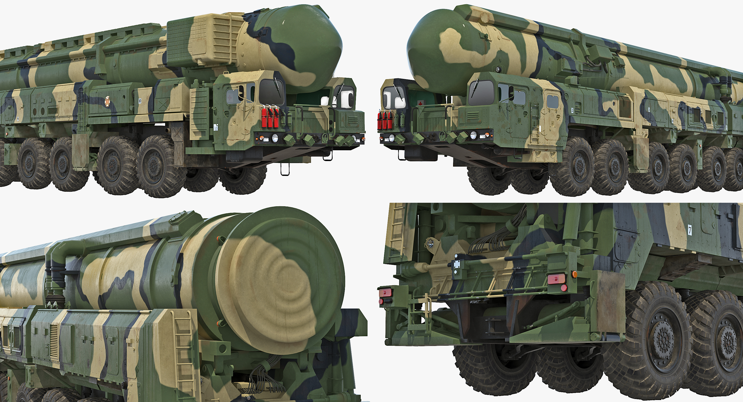 3D Transporter Erector Launcher with RT 2PM Topol M Ballistic Missile