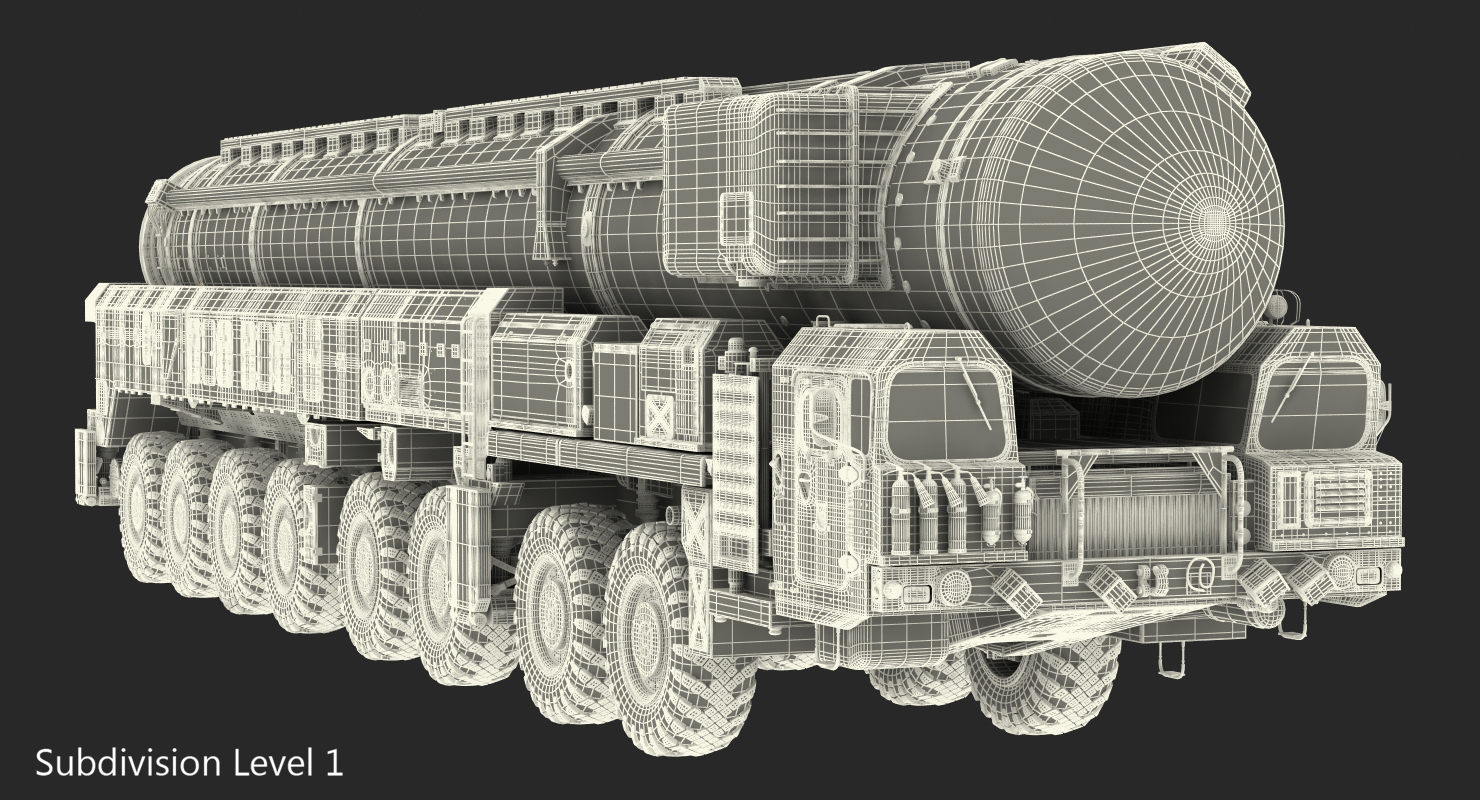 3D Transporter Erector Launcher with RT 2PM Topol M Ballistic Missile