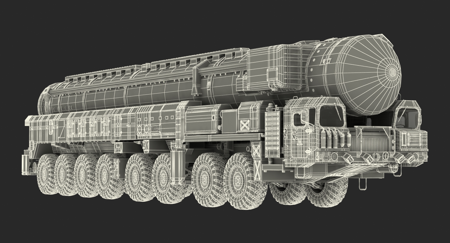 3D Transporter Erector Launcher with RT 2PM Topol M Ballistic Missile