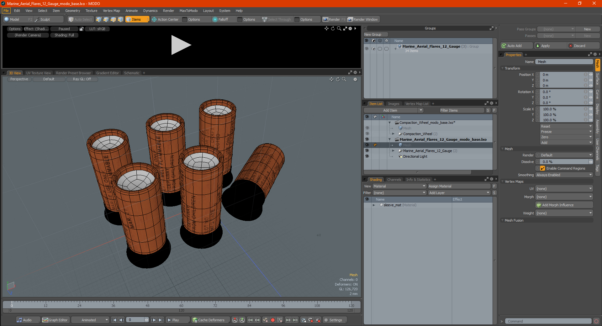 Marine Aerial Flares 12 Gauge 3D model