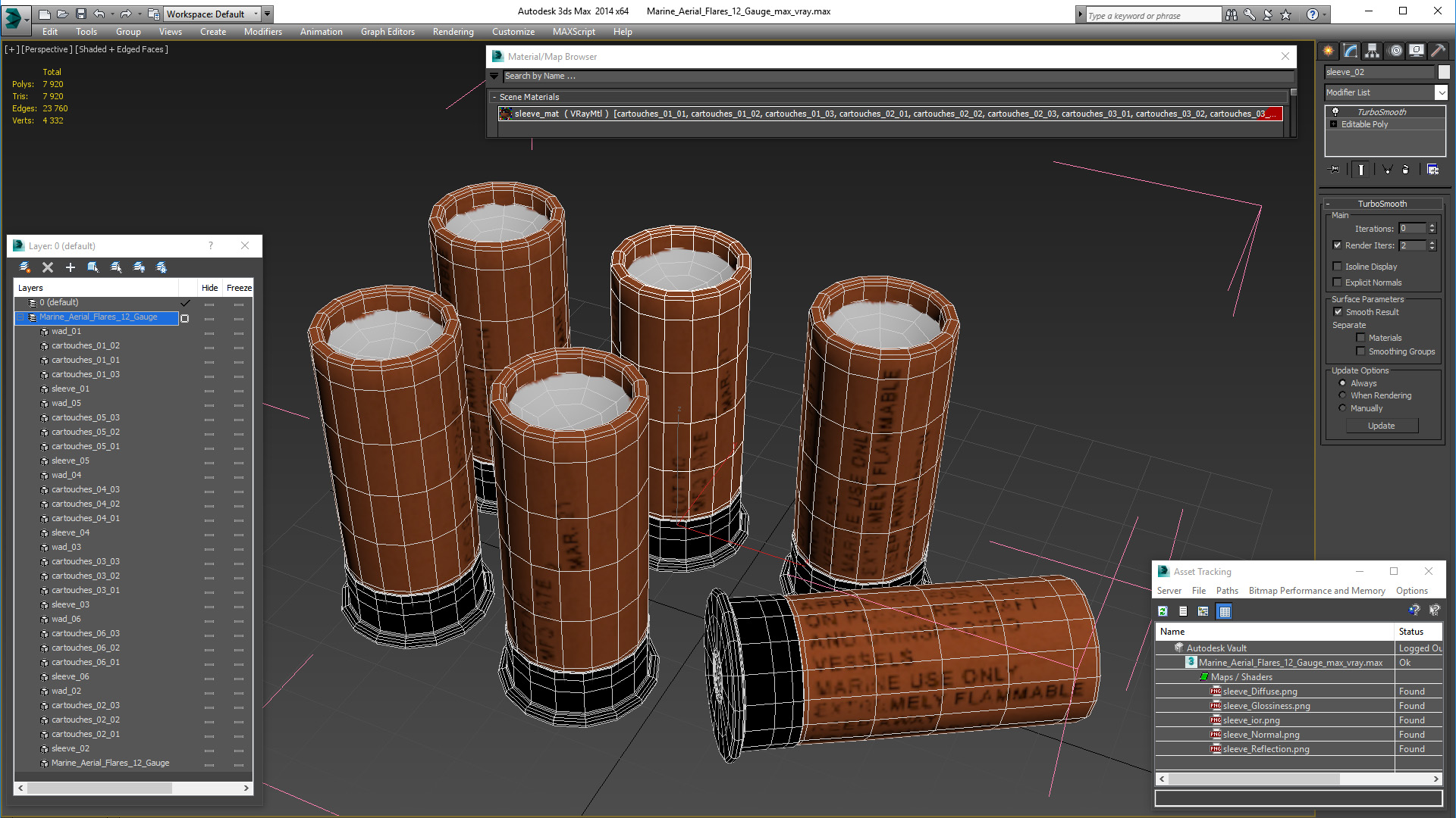 Marine Aerial Flares 12 Gauge 3D model