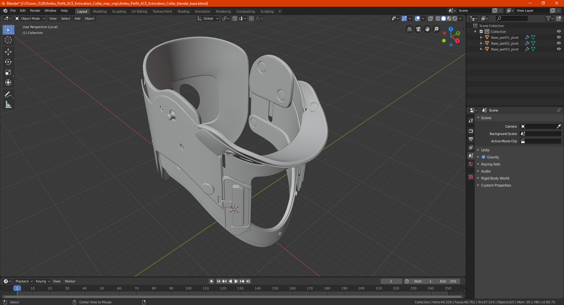 Ambu Perfit ACE Extrication Collar 3D model