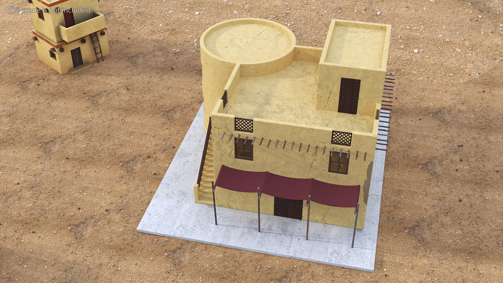 Arab House with Circular Construction 3D
