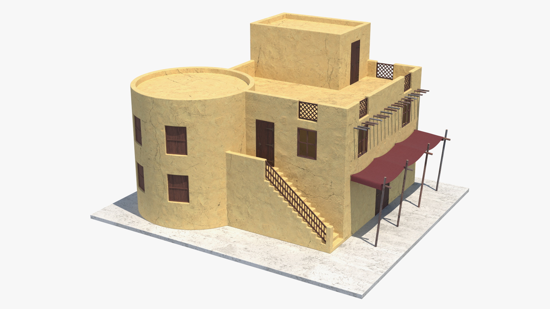 Arab House with Circular Construction 3D