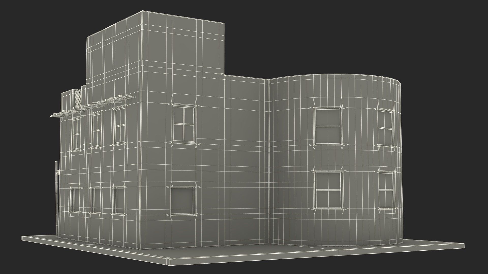 Arab House with Circular Construction 3D
