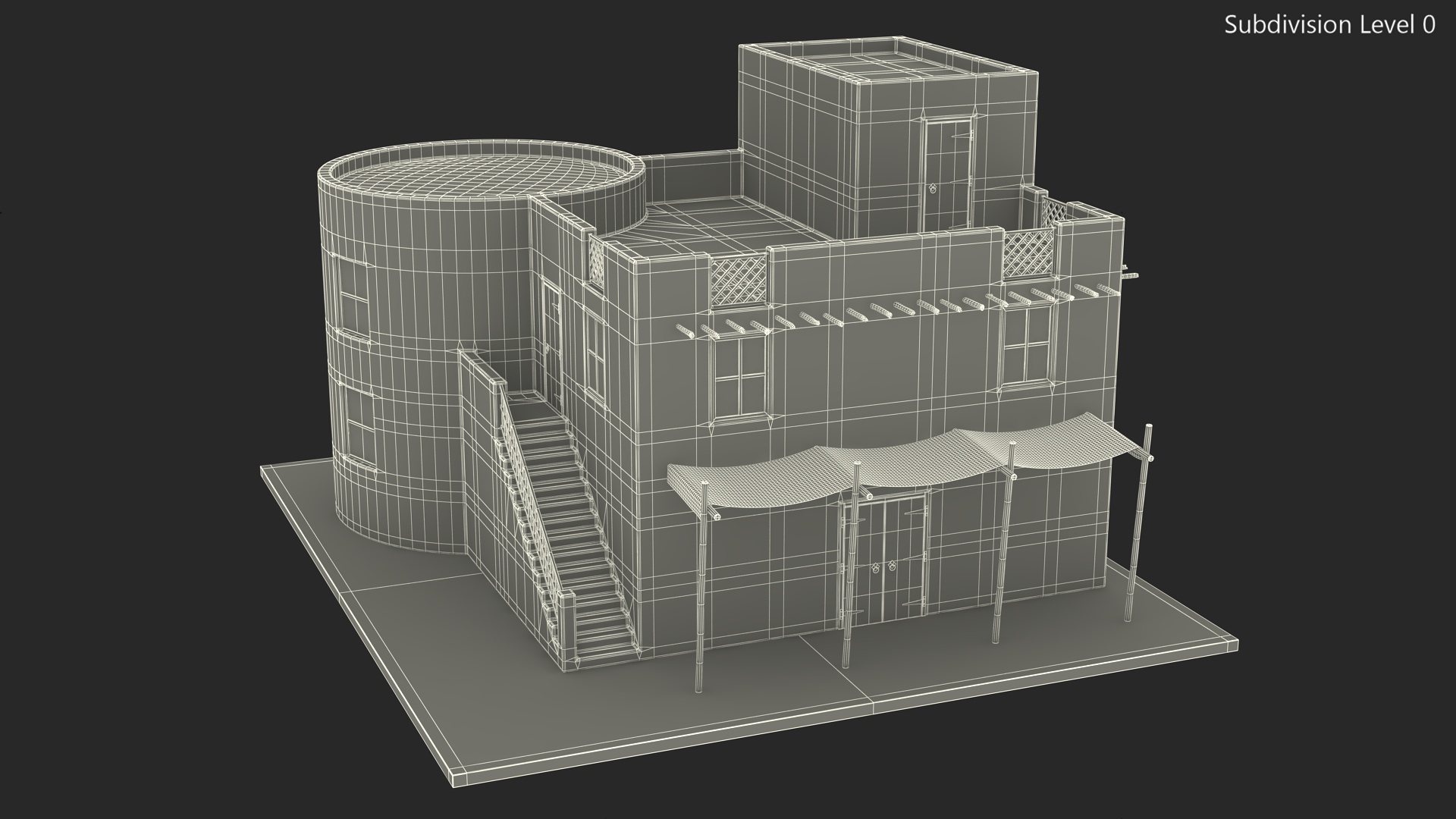 Arab House with Circular Construction 3D