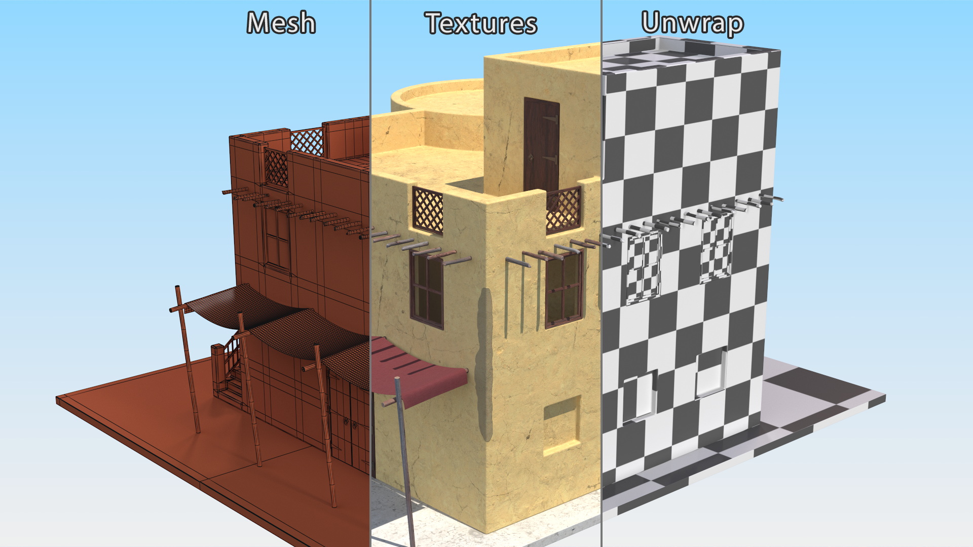 Arab House with Circular Construction 3D