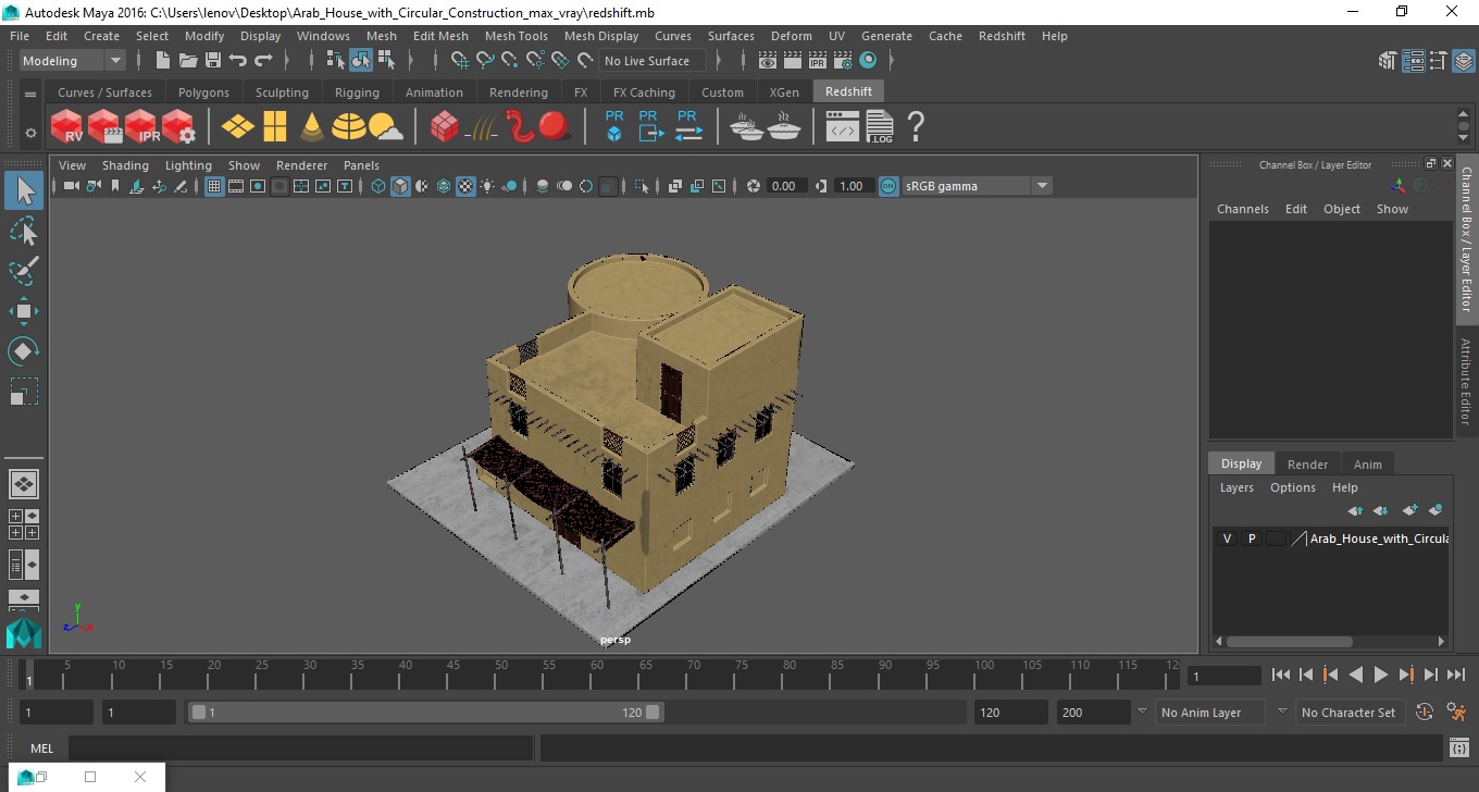 Arab House with Circular Construction 3D