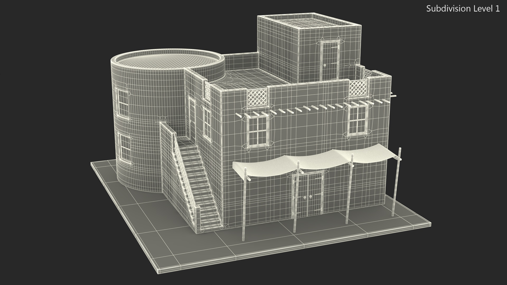 Arab House with Circular Construction 3D