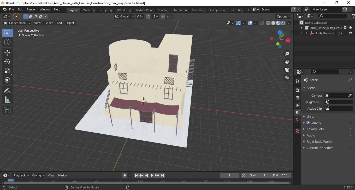 Arab House with Circular Construction 3D
