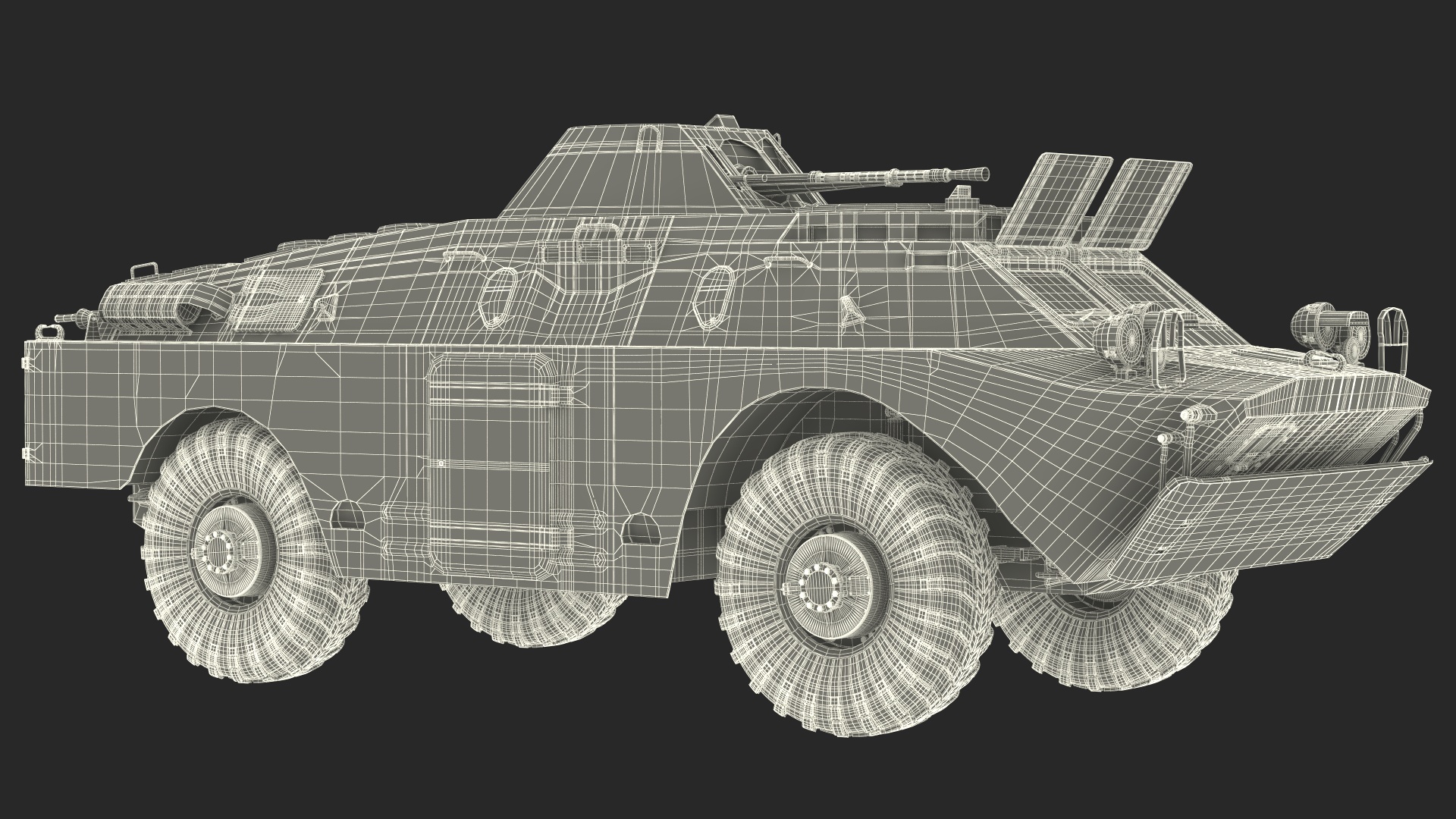 BRDM 2 Amphibious Vehicle Rigged 3D