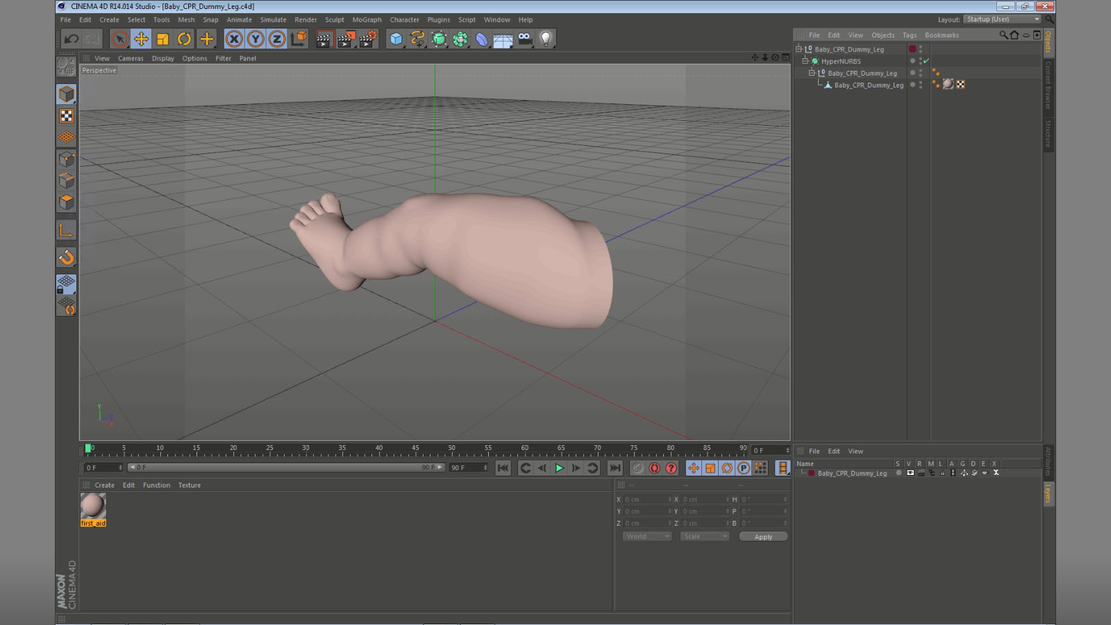 3D Baby CPR Dummy Leg model
