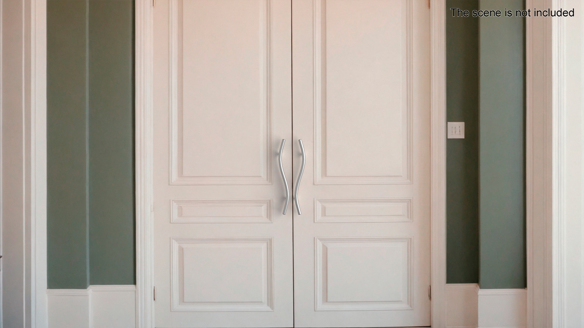 3D Door Handles Thin Wave Metal model