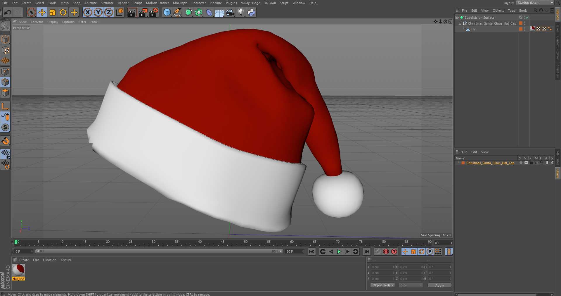 Christmas Santa Claus Hat Cap 3D model
