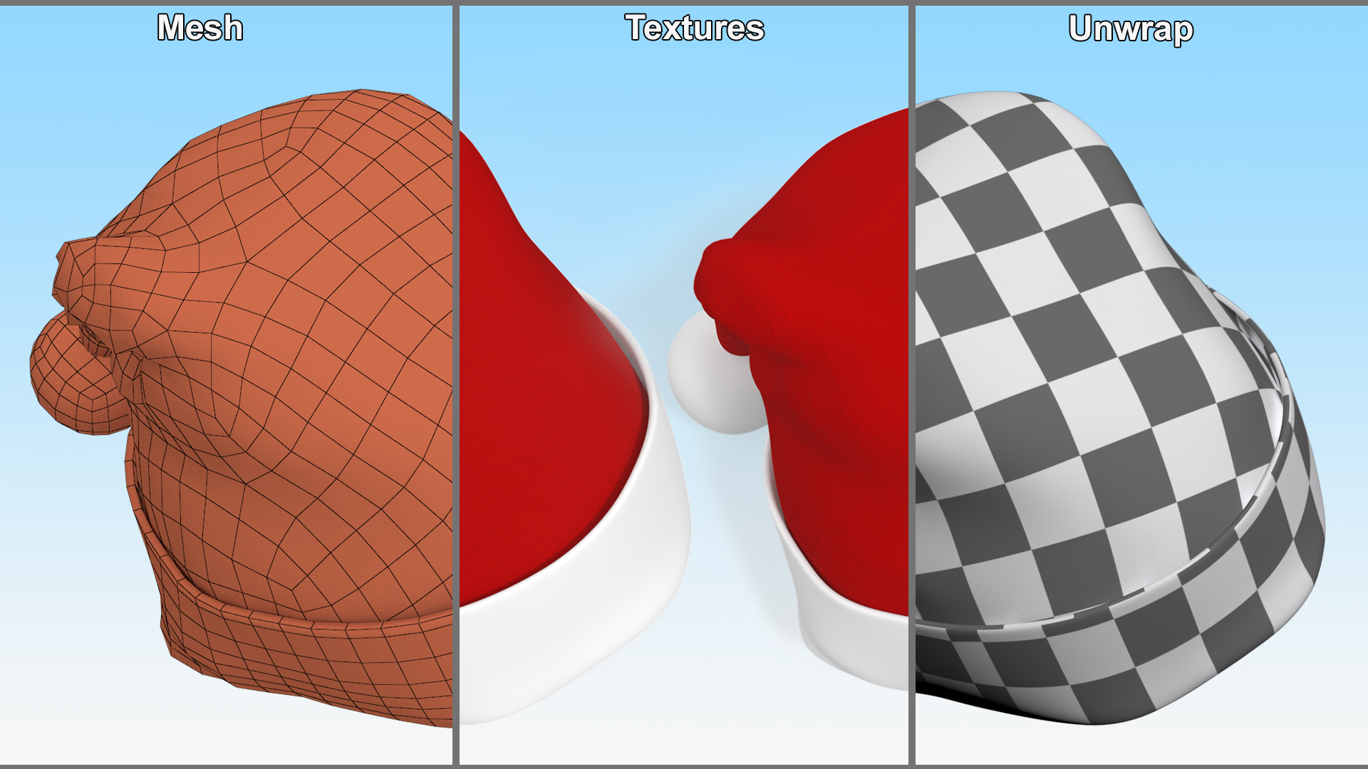Christmas Santa Claus Hat Cap 3D model