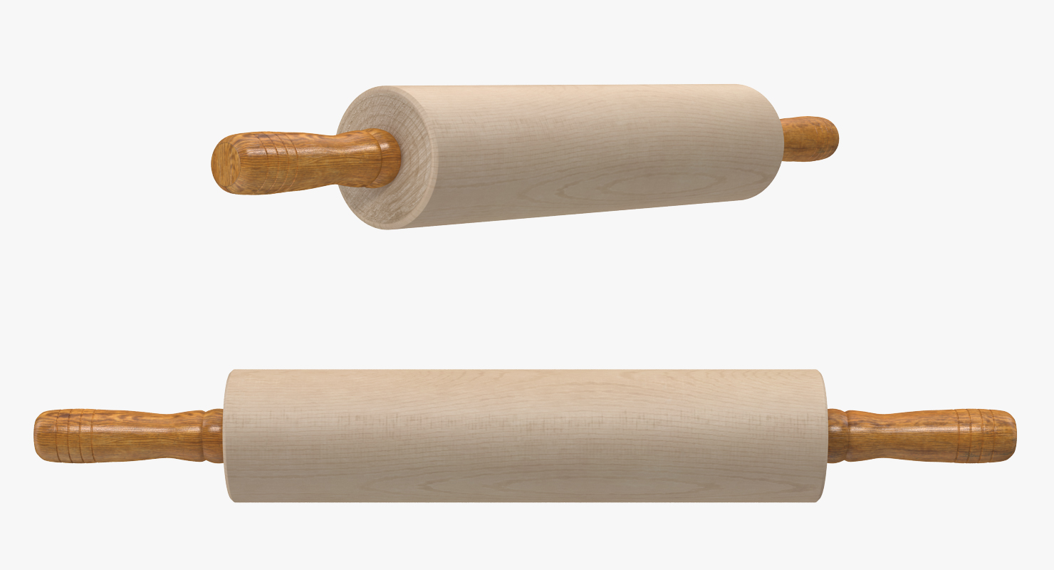 3D Wooden Rolling Pin model