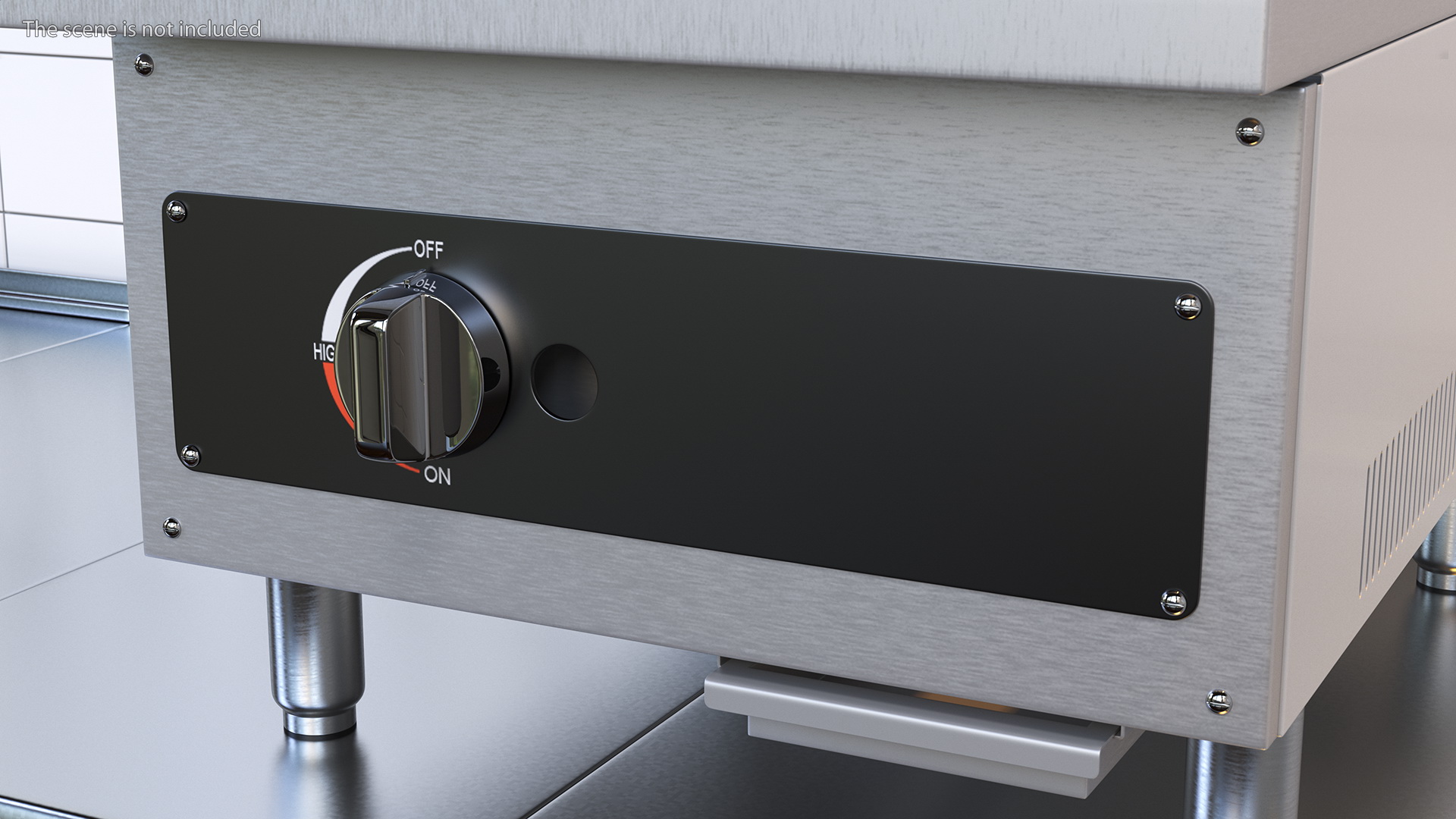 Small Flat Top Gas Countertop Griddle with Meal 3D