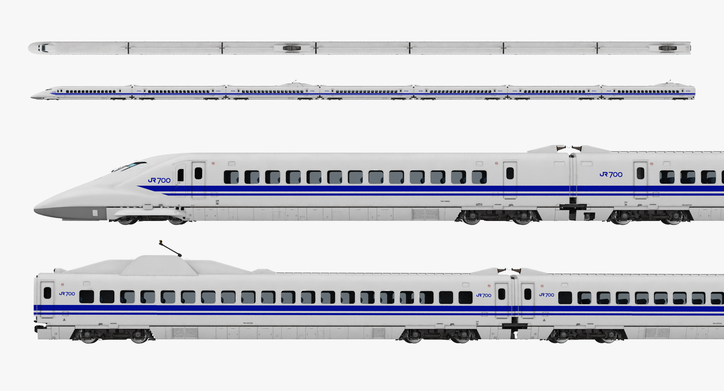 3D model Bullet Train JR700 Japan Railways Rigged