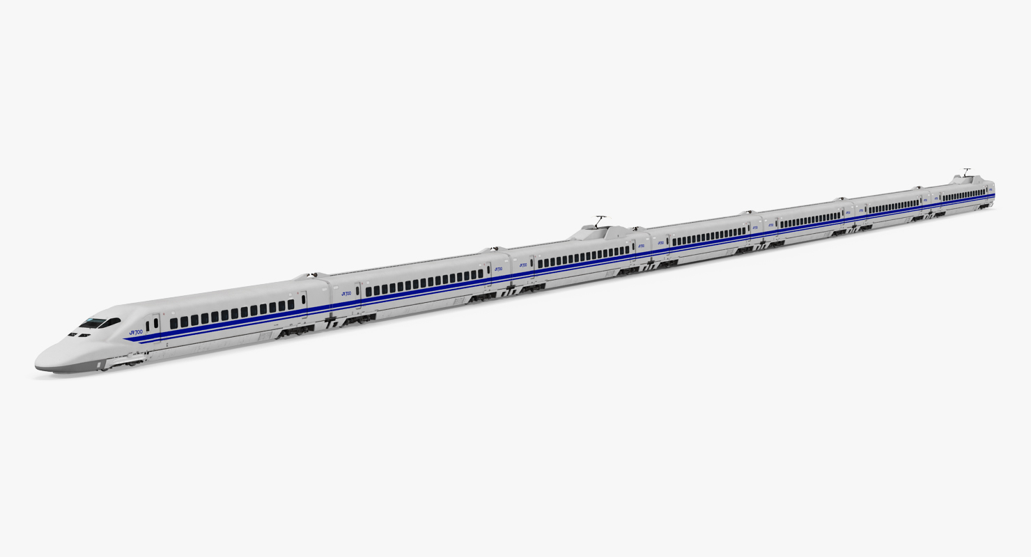 3D model Bullet Train JR700 Japan Railways Rigged