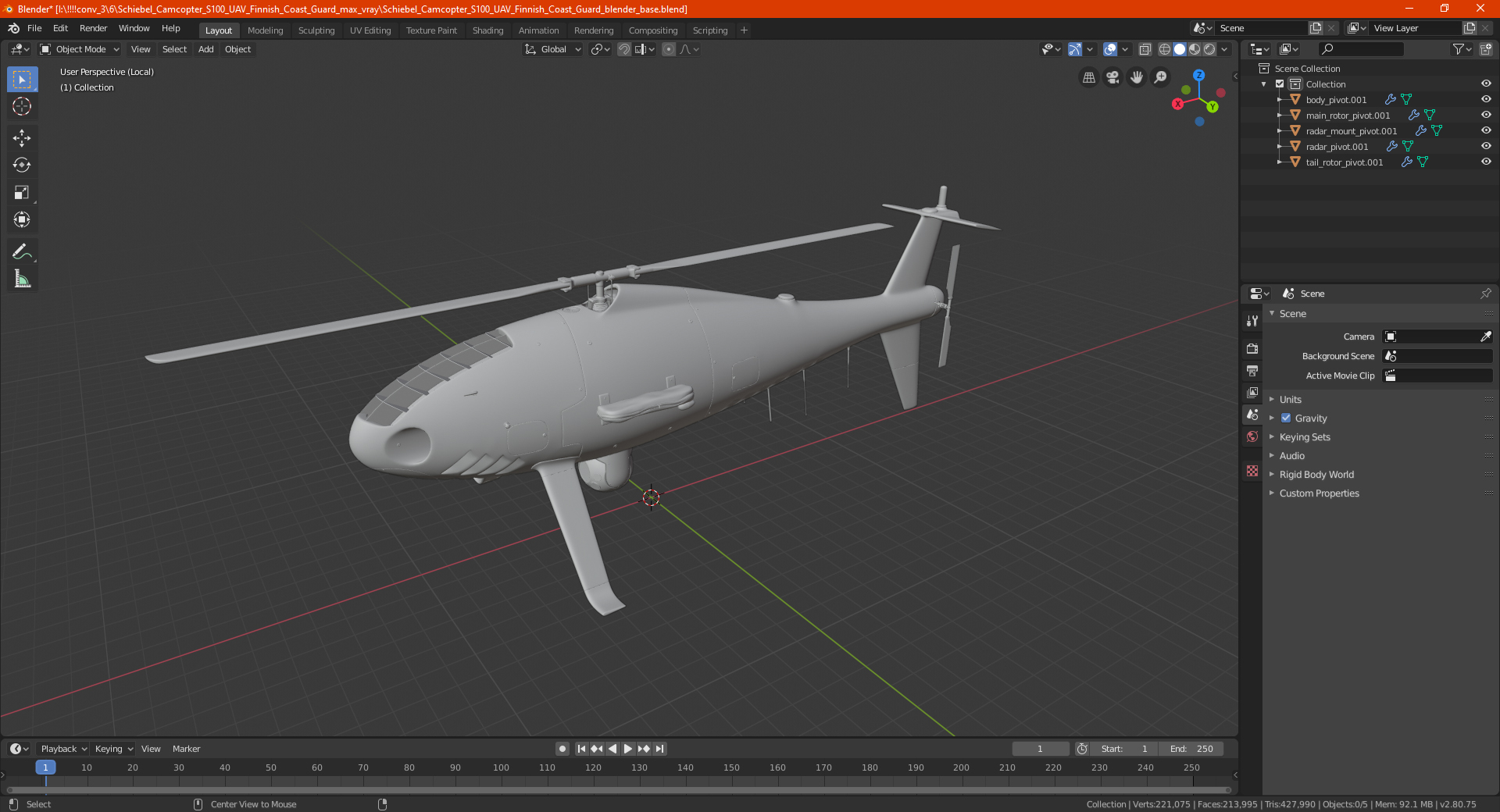 Schiebel Camcopter S100 UAV Finnish Coast Guard 3D
