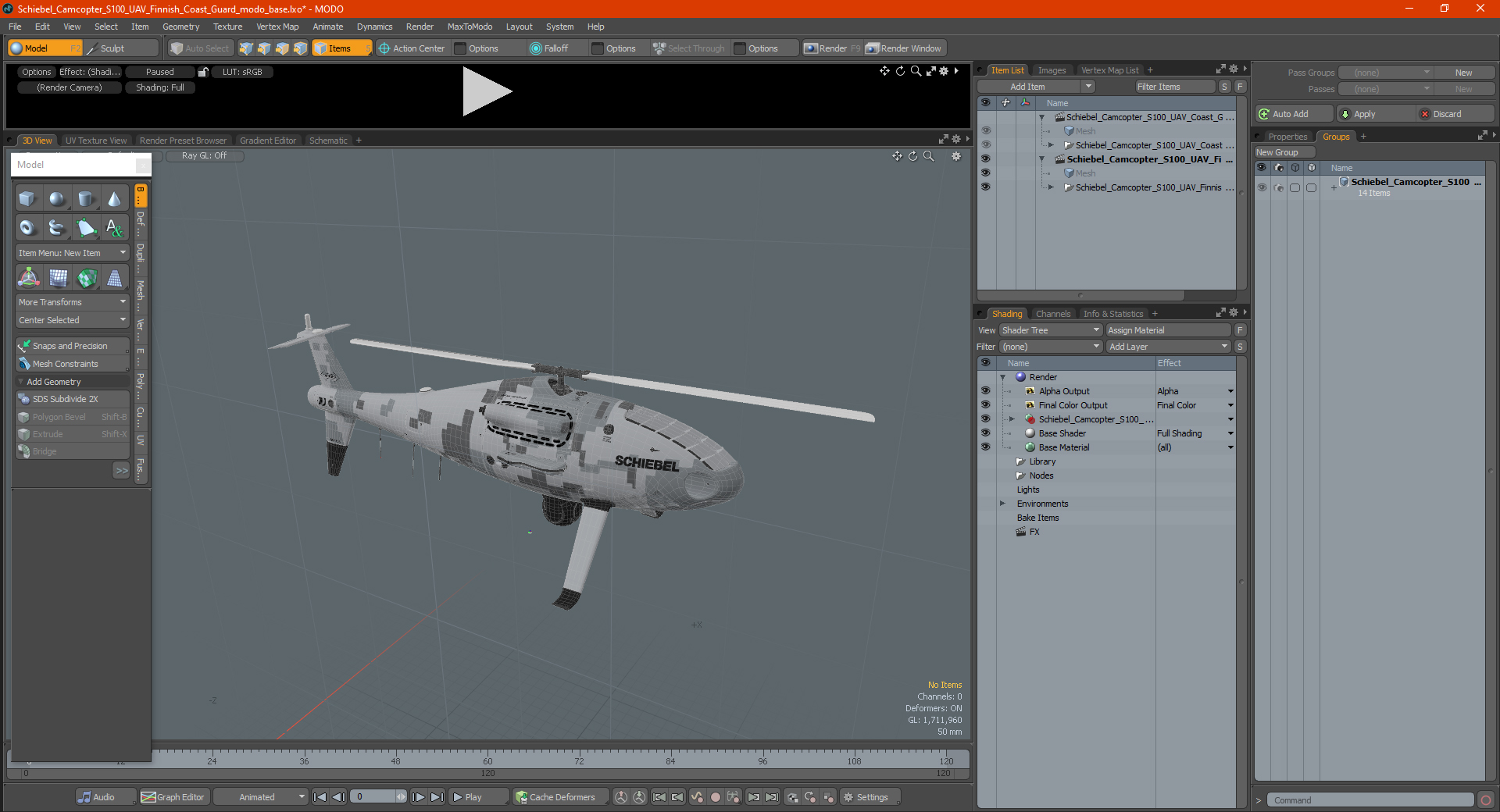 Schiebel Camcopter S100 UAV Finnish Coast Guard 3D
