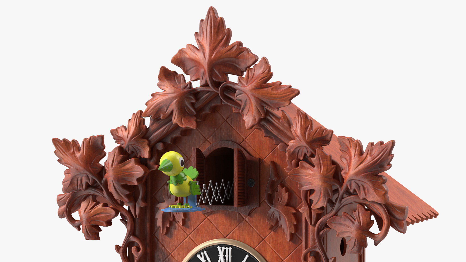 3D Wooden Cuckoo Clock Red model