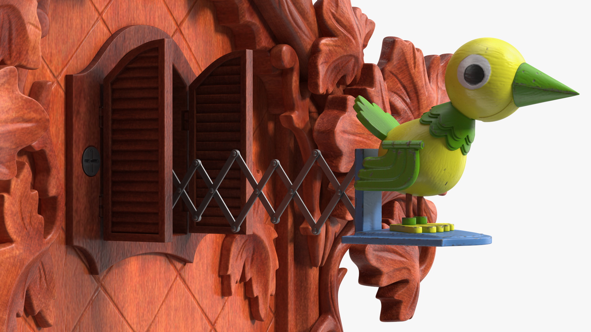 3D Wooden Cuckoo Clock Red model