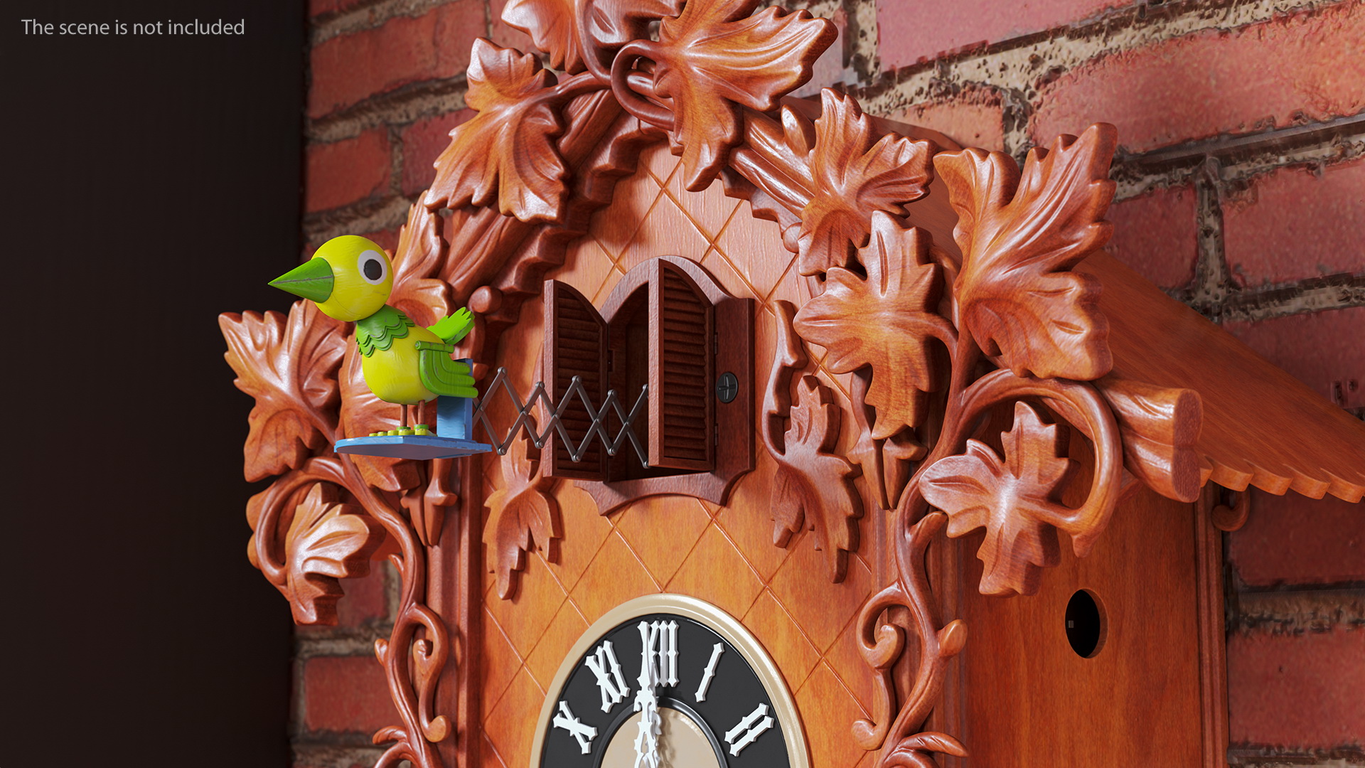 3D Wooden Cuckoo Clock Red model