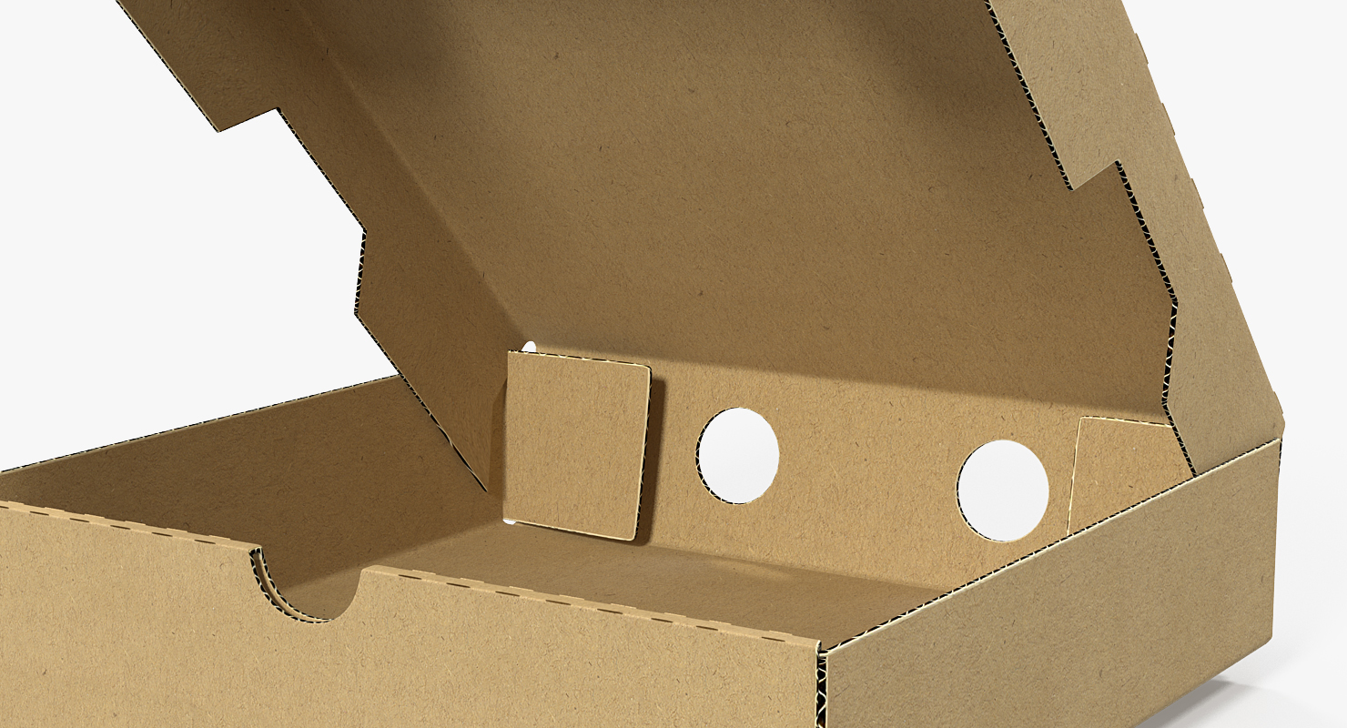 Small Pizza Box Opened 3D
