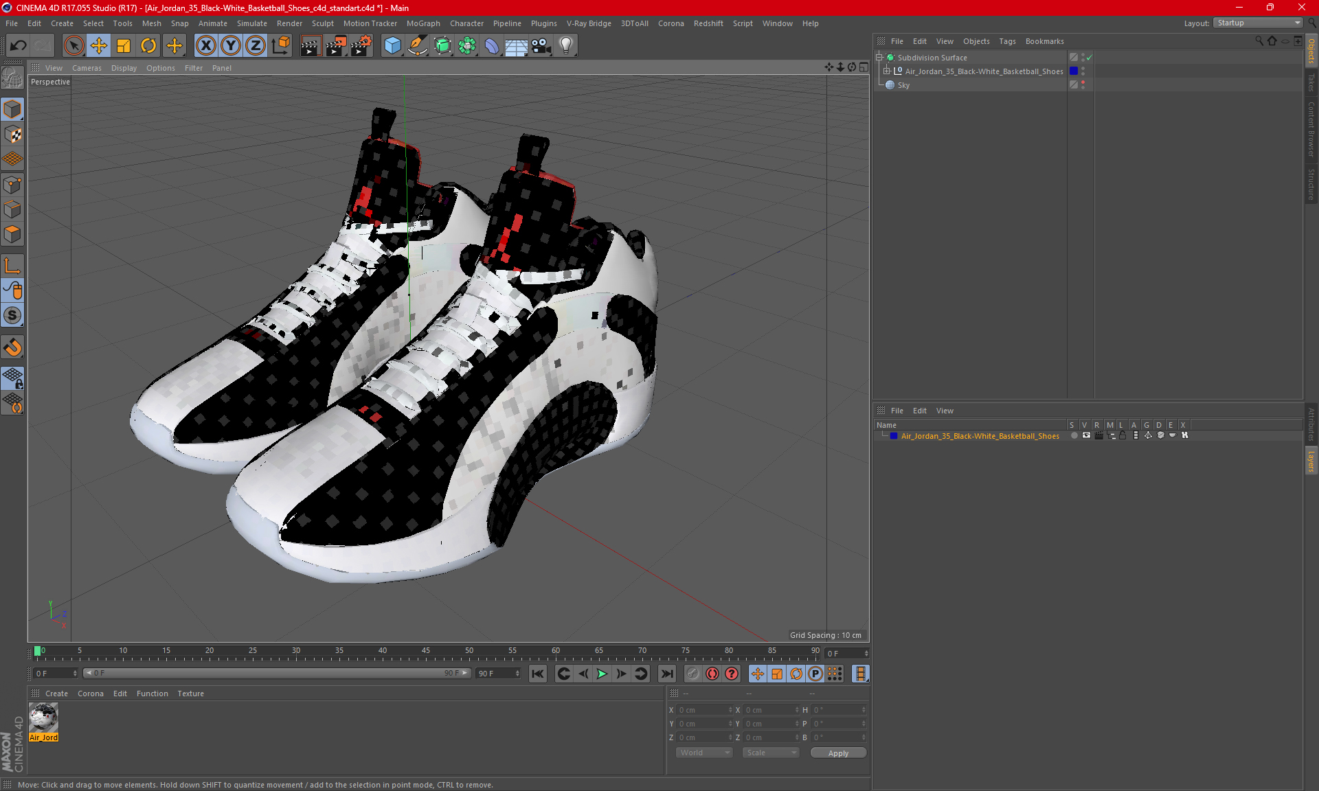Air Jordan 35 Black-White Basketball Shoes 3D