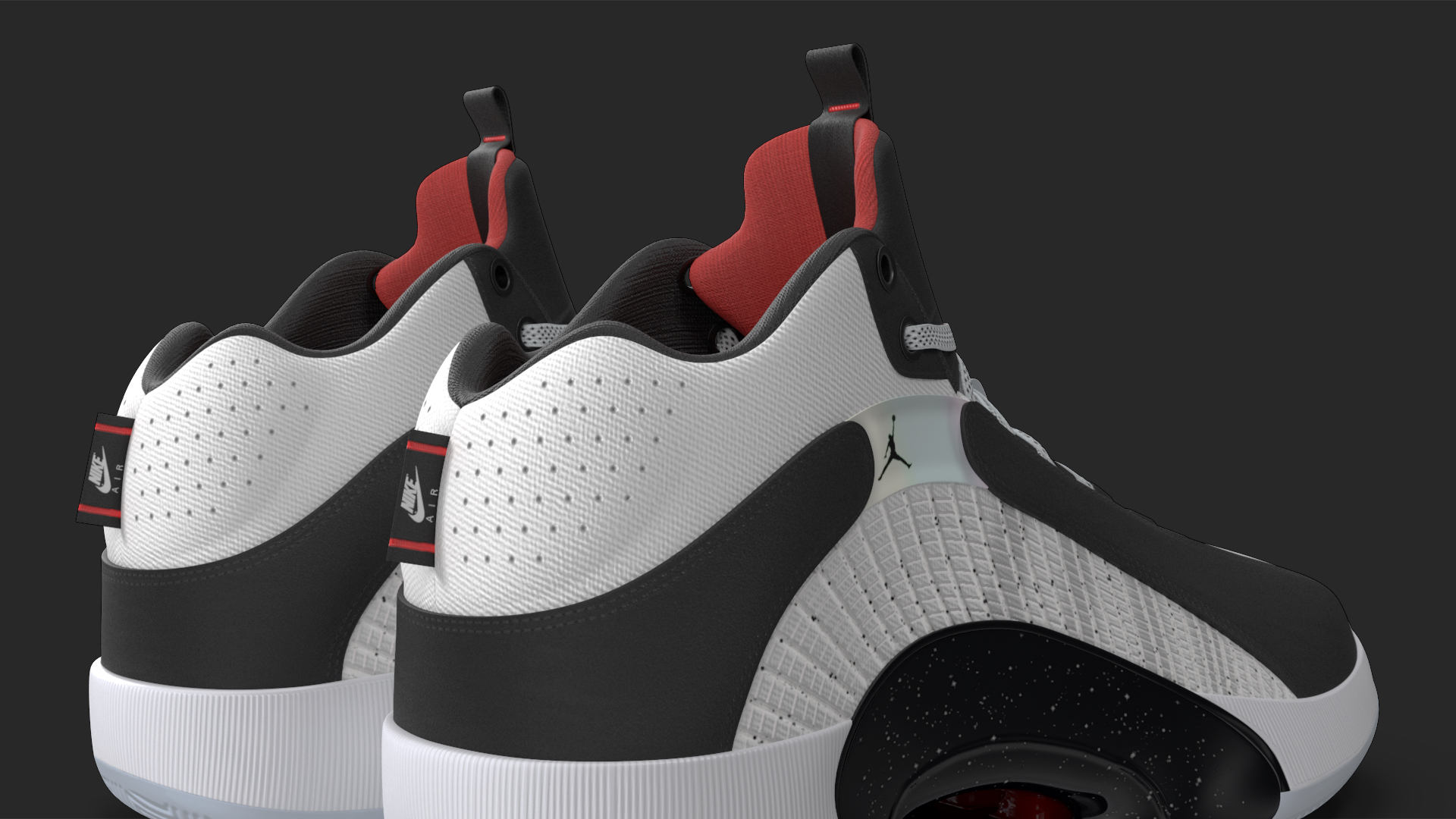 Air Jordan 35 Black-White Basketball Shoes 3D