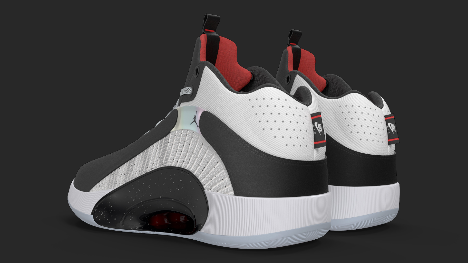 Air Jordan 35 Black-White Basketball Shoes 3D