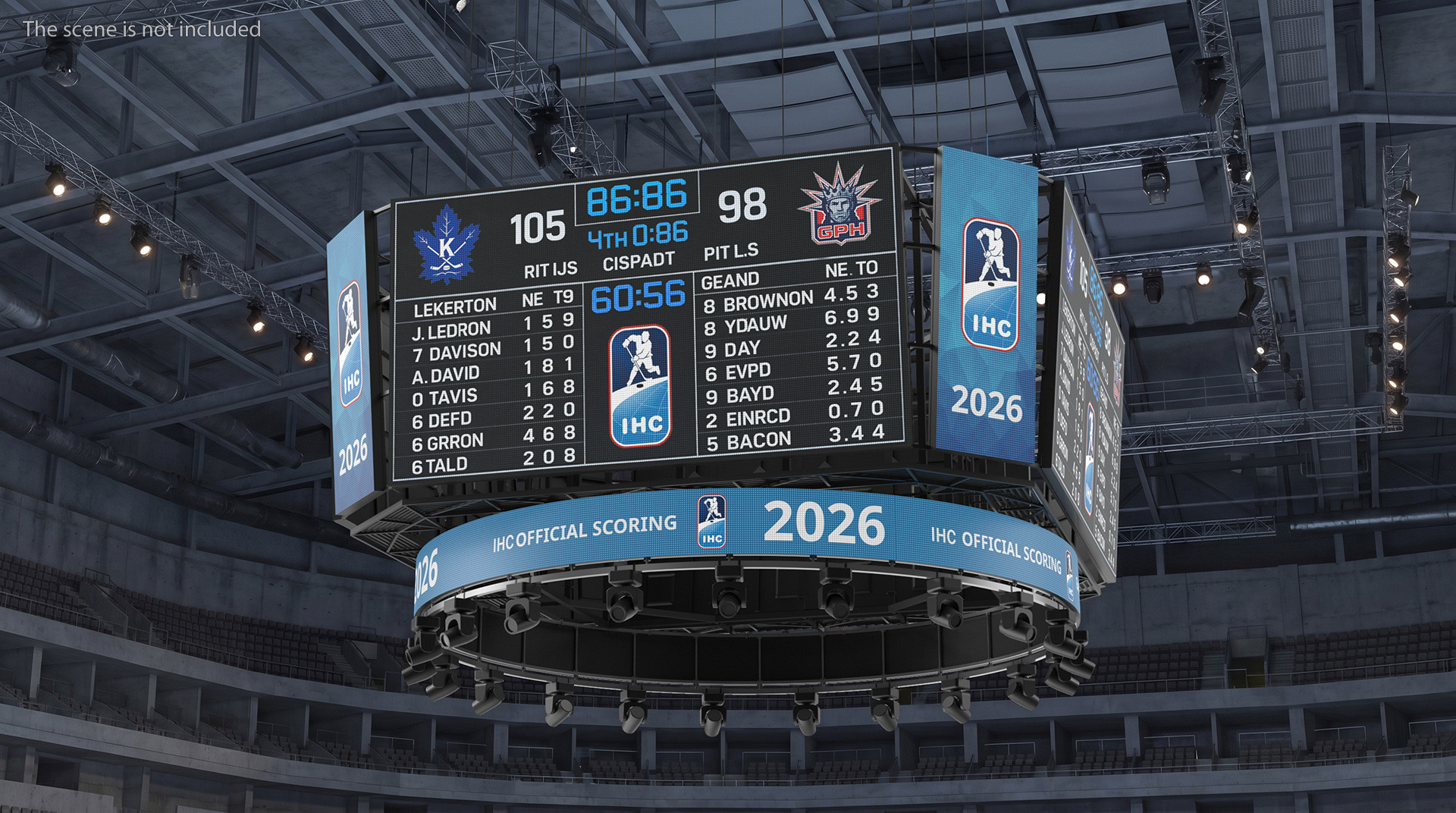 Hockey Scoreboard Screen with LED Panels - view 3