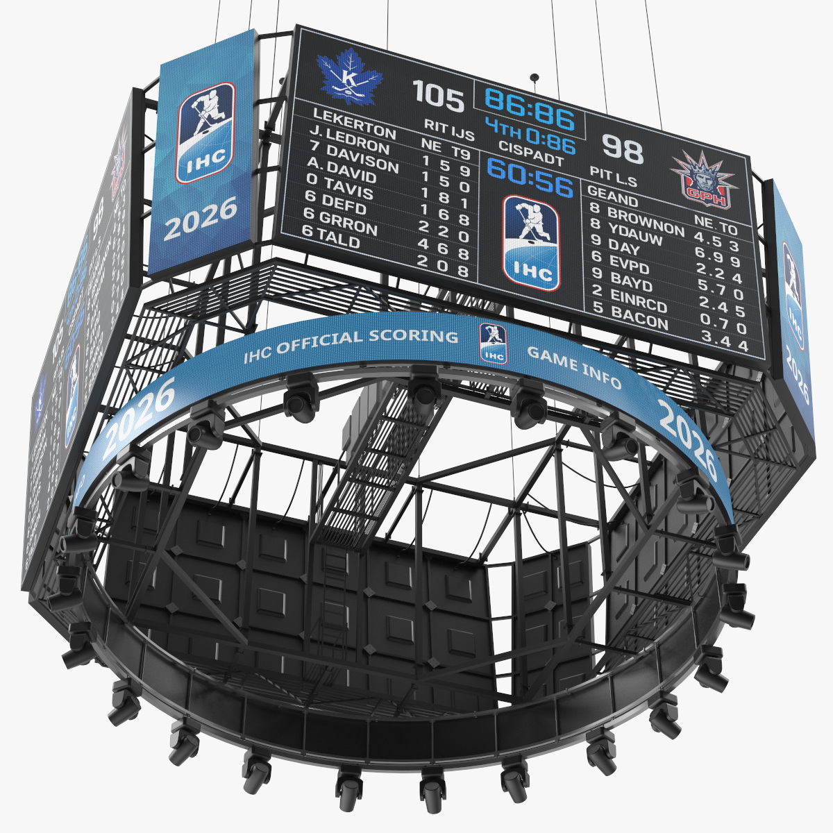 Hockey Scoreboard Screen with LED Panels 3D model preview