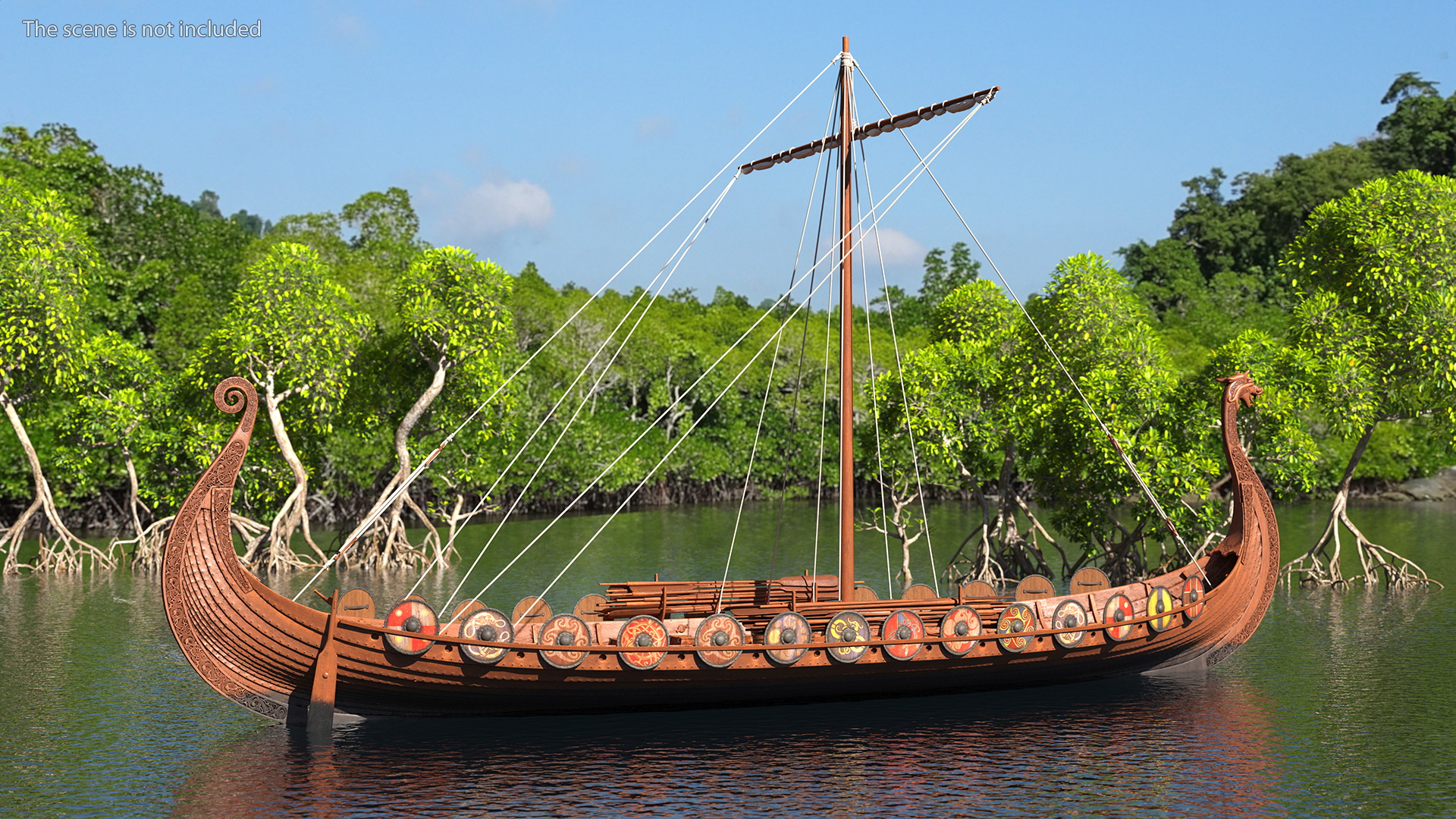 3D Viking Drakkar Folded