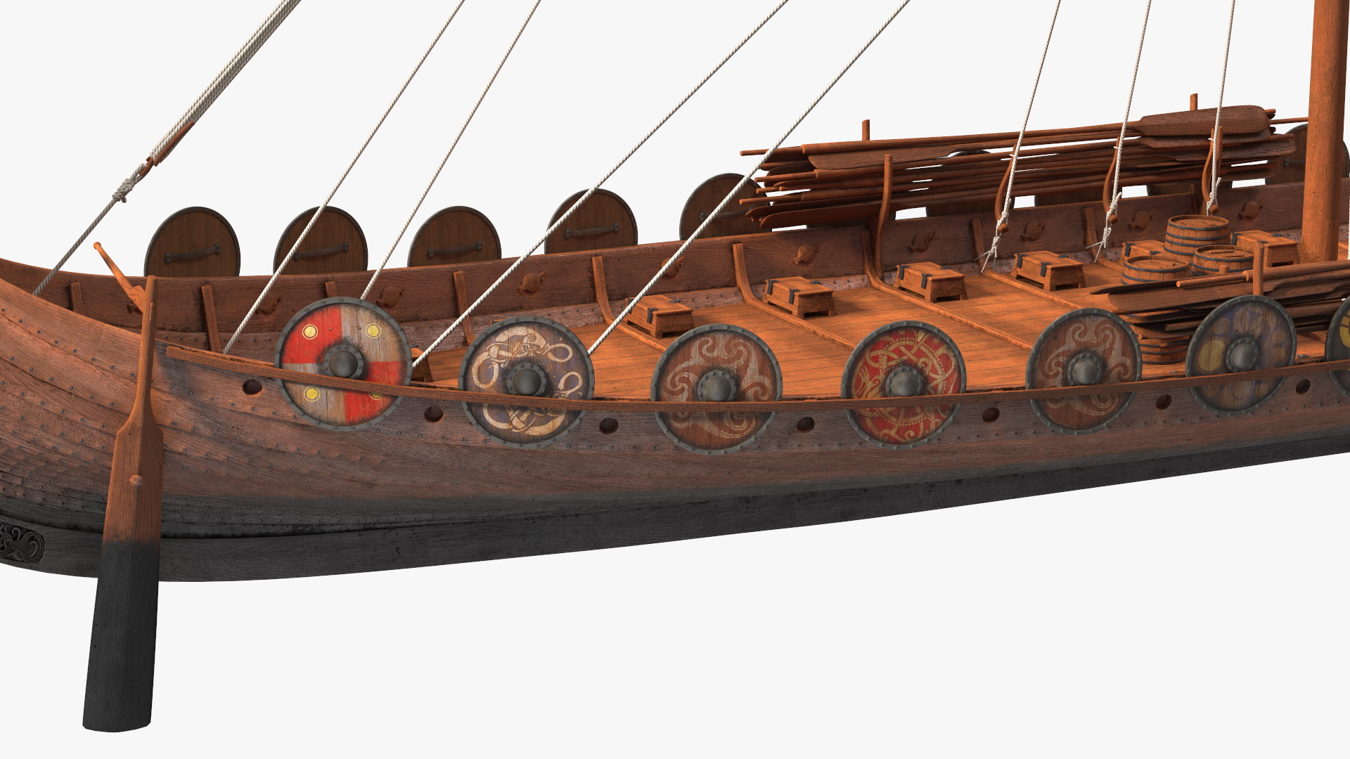 3D Viking Drakkar Folded