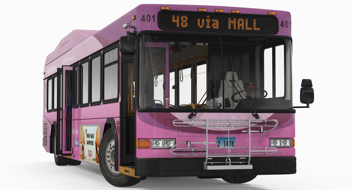 3D model Gillig Low Floor Diesel Electric Hybrid Bus Rigged