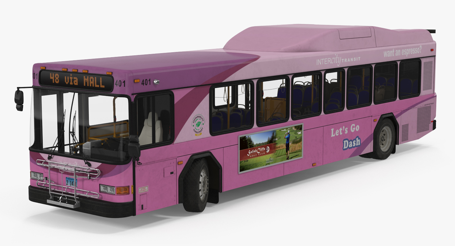 3D model Gillig Low Floor Diesel Electric Hybrid Bus Rigged