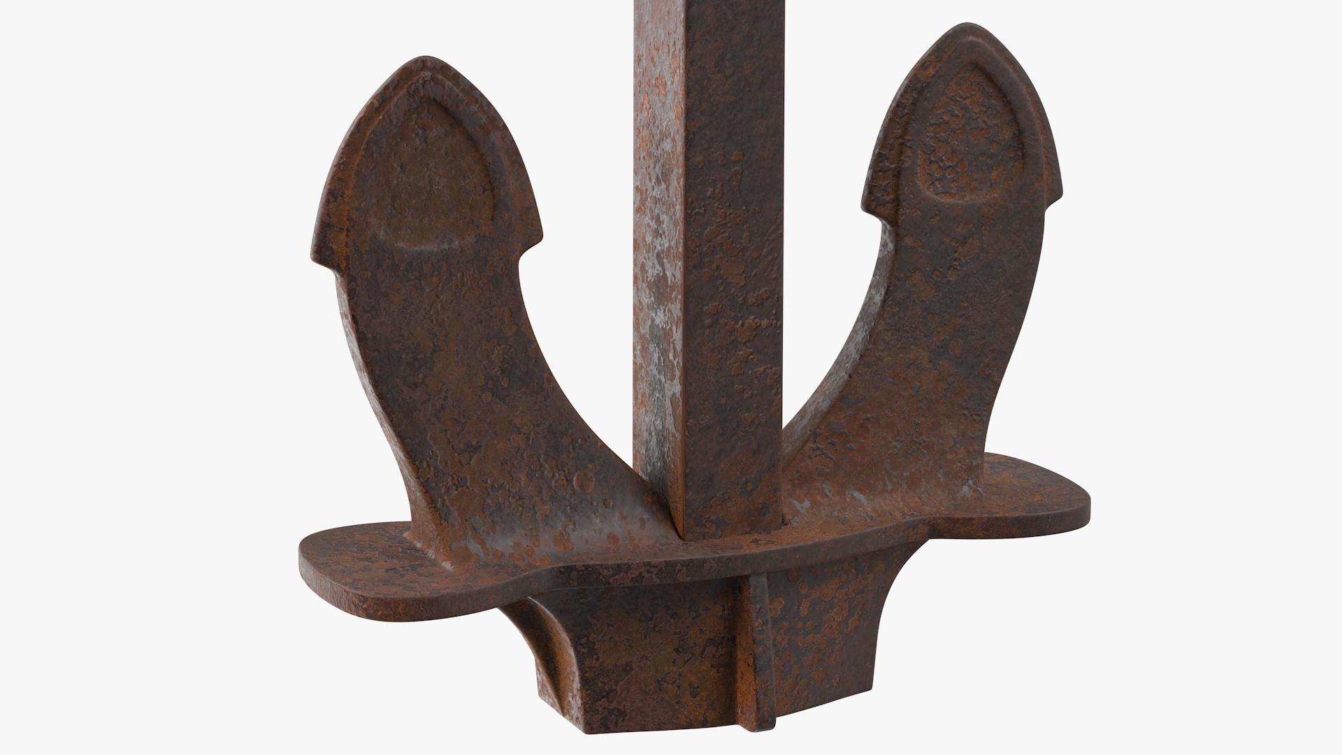 Old Rusty Anchor with Chain 3D