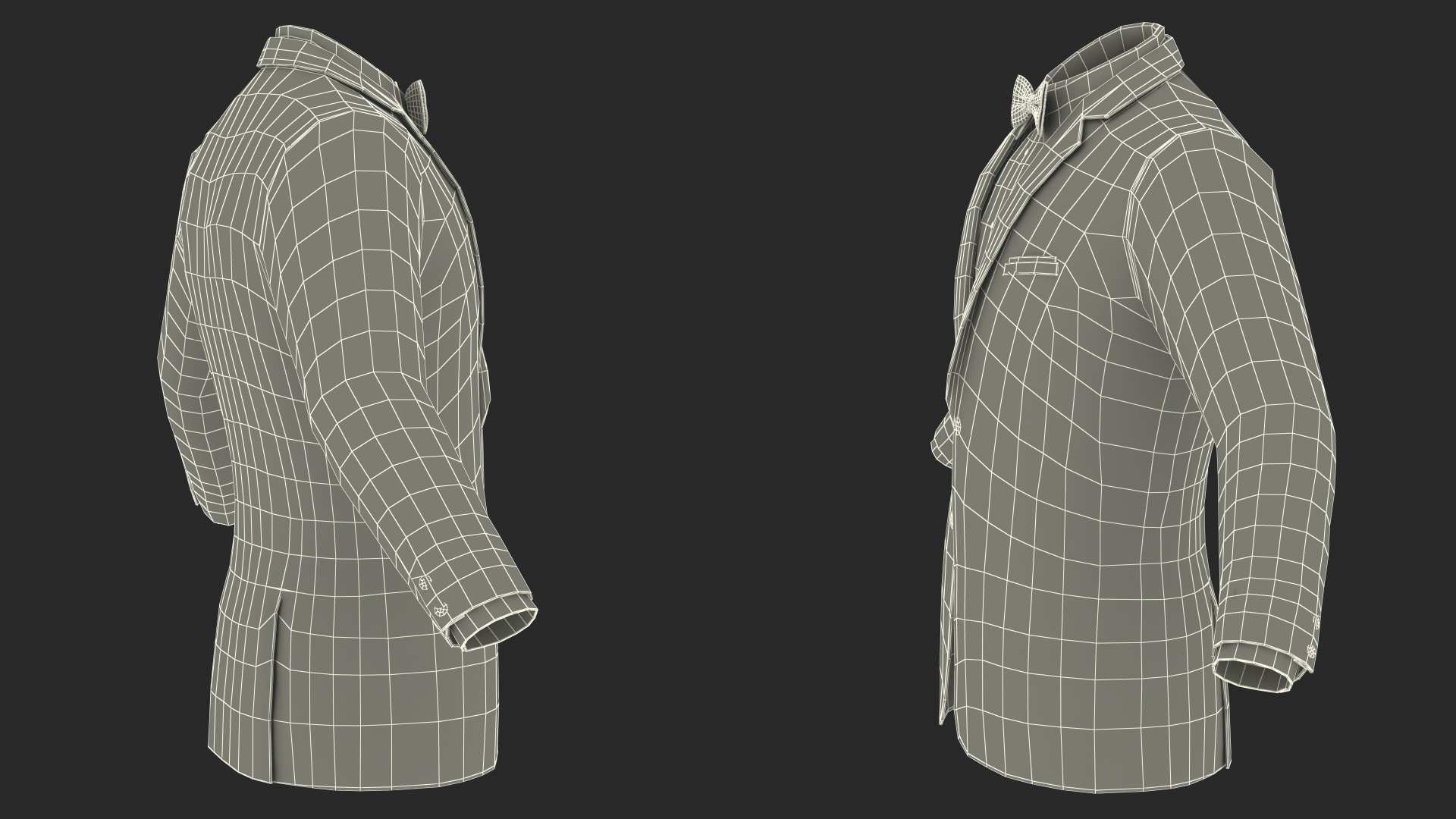 3D Patterned Tuxedo Jacket model