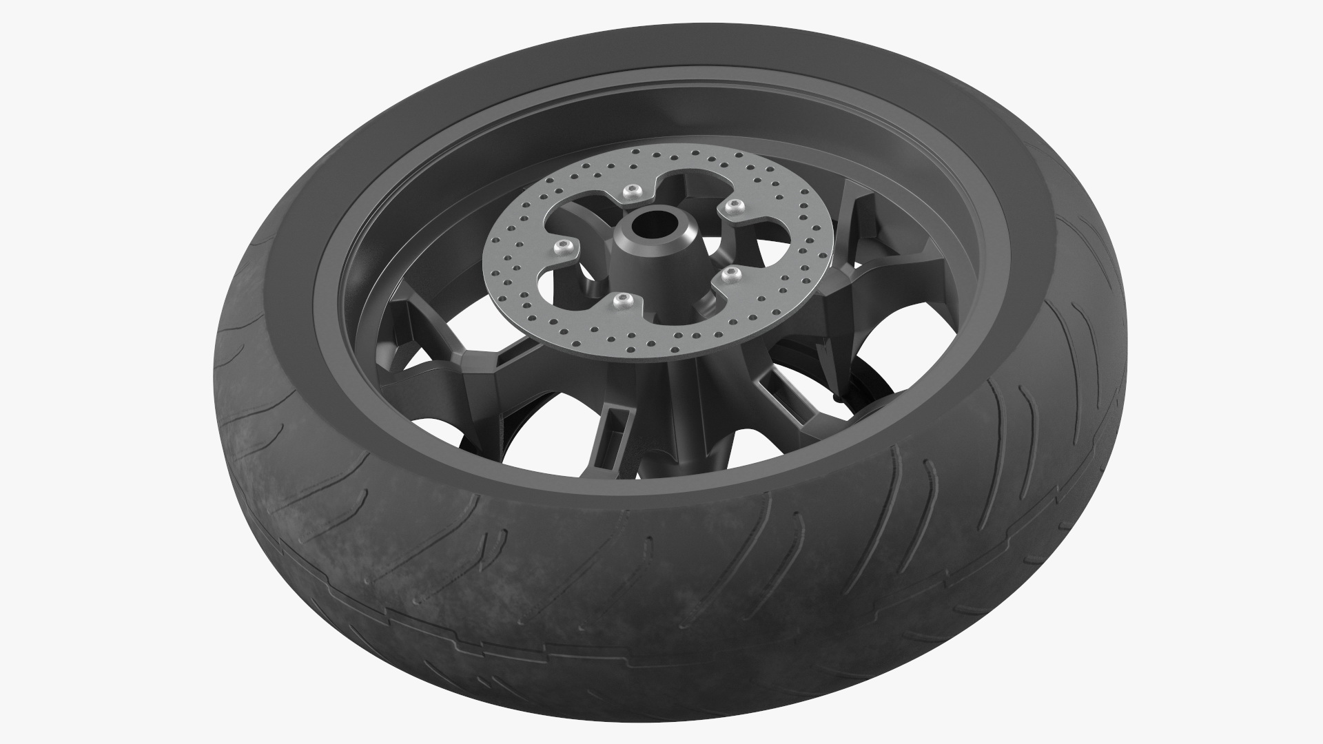 3D Motorcycle Rear Wheel