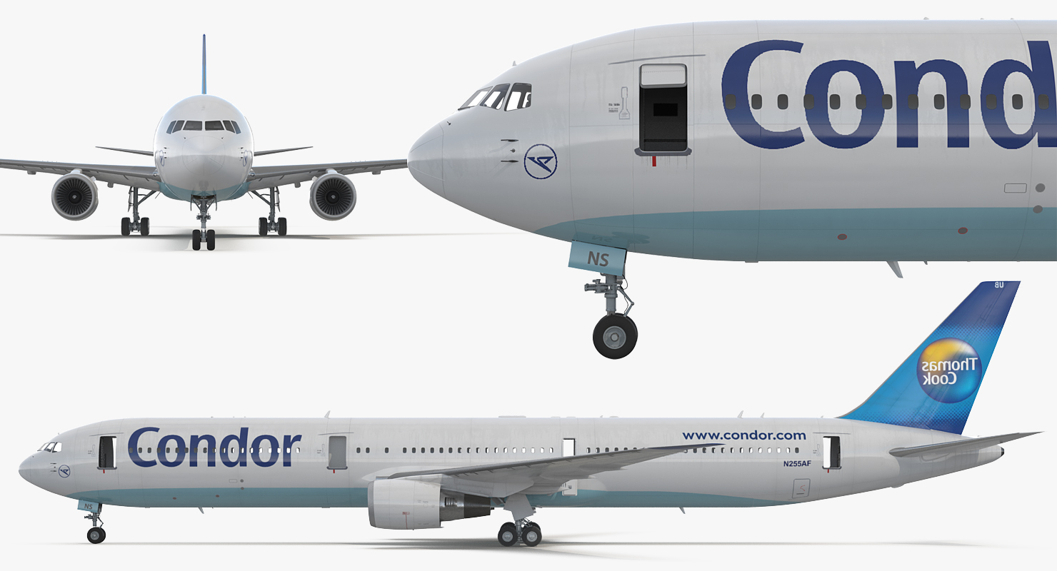 3D Boeing 767 400 with Interior Condor Flugdienst Rigged model