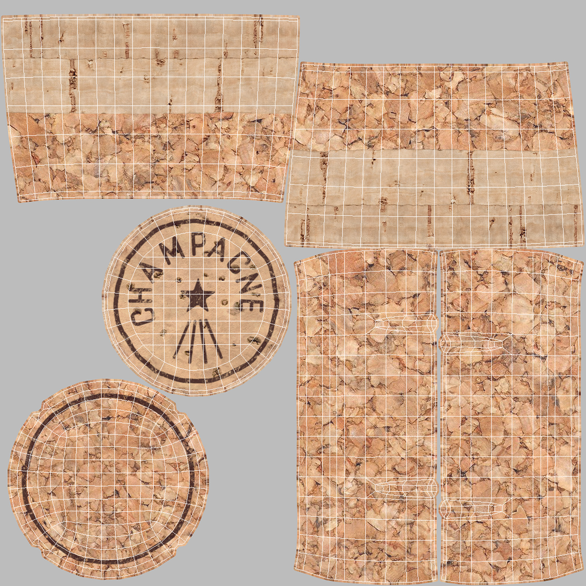 Champagne Bottle Cork with Wire Upright 3D model