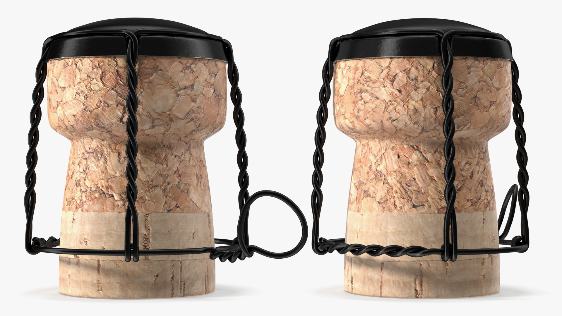 Champagne Bottle Cork with Wire Upright 3D model