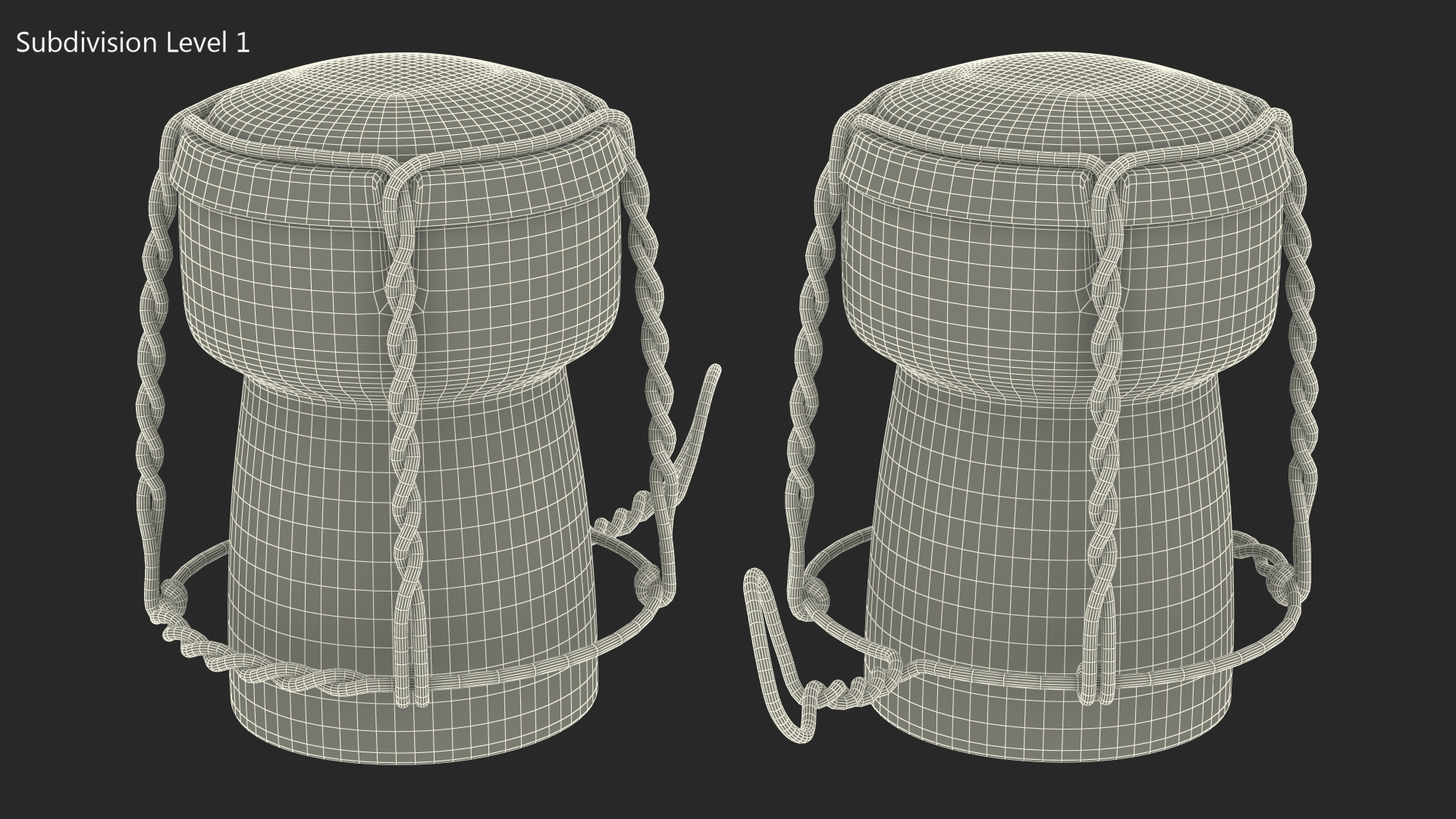 Champagne Bottle Cork with Wire Upright 3D model