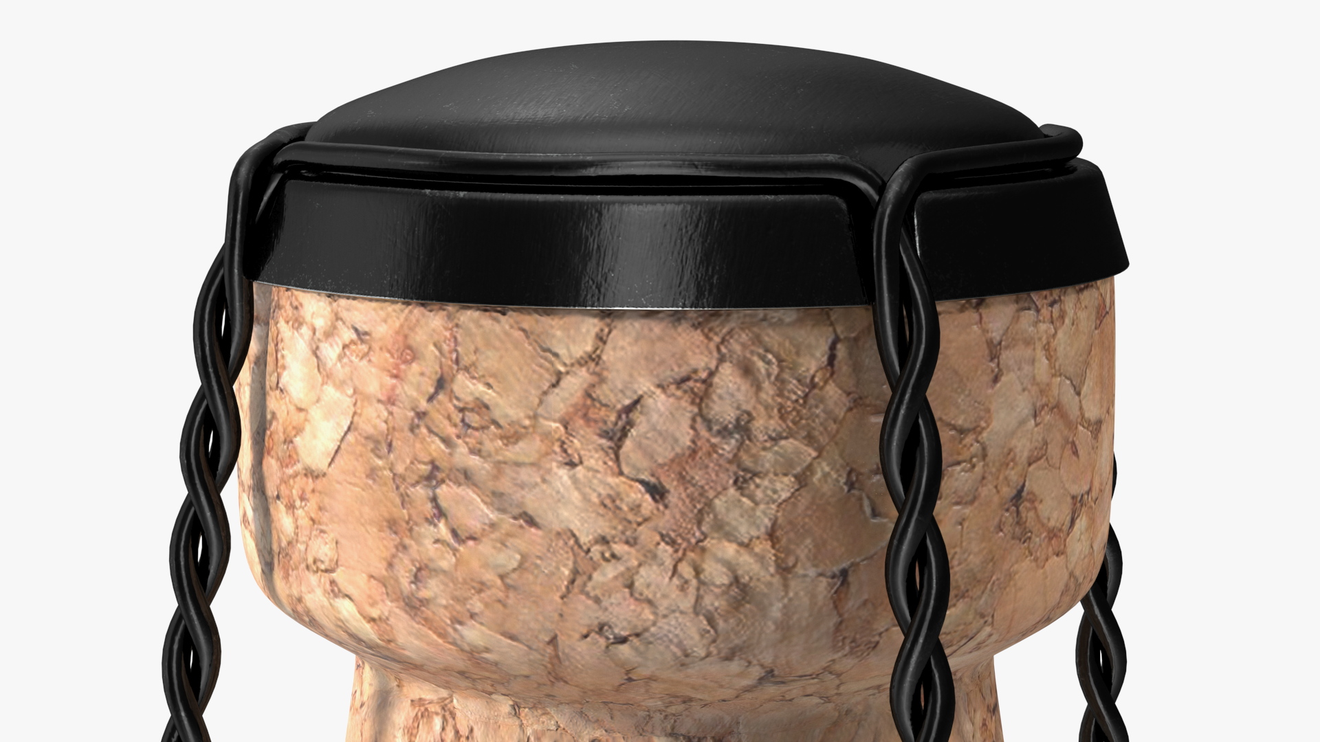 Champagne Bottle Cork with Wire Upright 3D model