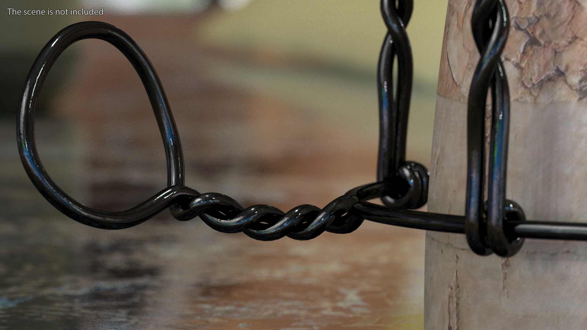 Champagne Bottle Cork with Wire Upright 3D model